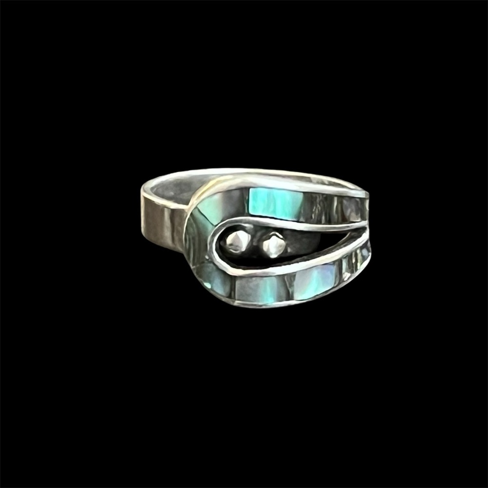 🔴SALE🔴 Vintage Taxco Mexico sterling silver abalone pinky ring